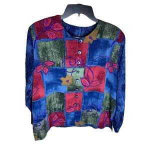 90s vintage Peter Popovitch patchwork blazer jacket Size XL USA